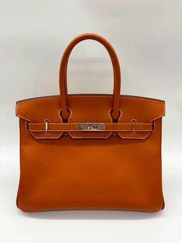Hermes Birkin 30 Gold Epsom handbag with silver hardware - good condition