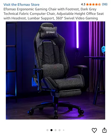 Ergonomic Gaming/Office Chair with Footrest, Adjustable Height