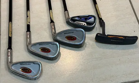 Junior golf clubs for practice, 4, 7, P, S, Putter