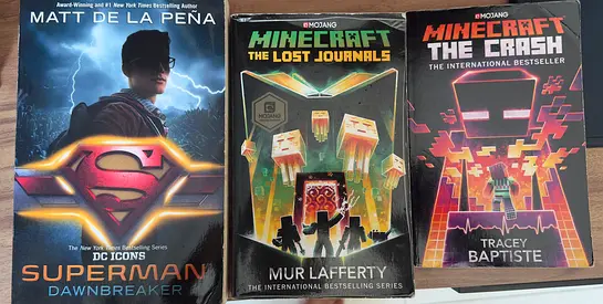 2 Minecraft Books + FREE Superman Dawnbreaker book