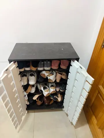 Book shelves or Compact Shoe Cabinet with Double Doors - Holds Multiple Pairs