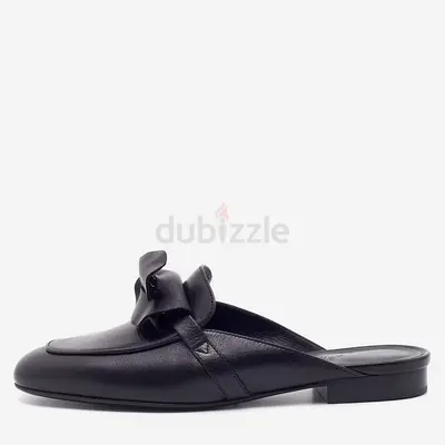 Hermes Black Leather Oz Mules Size 36