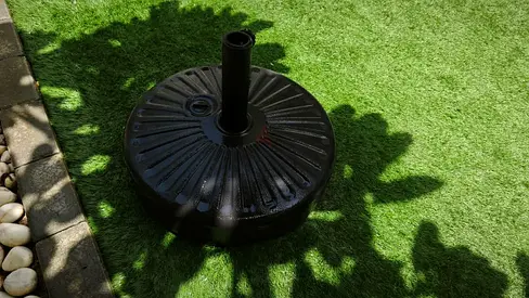 Black Outdoor Parasol Base / Umbrella Stand - Heavy Duty
