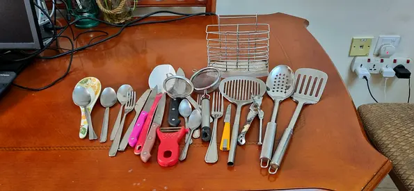 Cutlery with holder