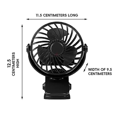 Portable USB Clip Fan - Small Desktop/Clip-on Cooling Fan , 720° Rotatable Clip Fan with Night Light