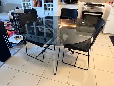 Glass dining table