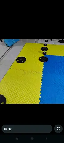 Interlocking EVA Foam Gym Mats (Blue  Yellow) - Good Condition