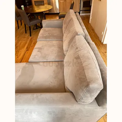 Expensive quality crate and barrel Axis gray lshape sofa