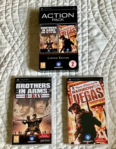 ACTION PACK Brothers in Arms D-Day + Tom Clancy´s Rainbow Six Vegas PSP CIB (Limited Edition)