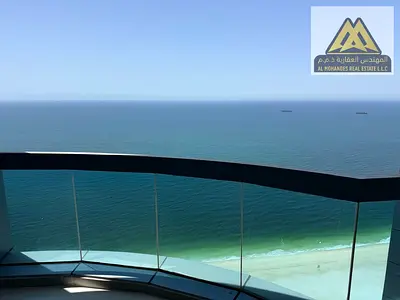One of the finest and most luxurious apartments available in Ajman Corniche Towers, a luxurious apartment with spacious areas and double sea and city