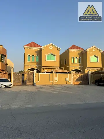 Prime location in Al Muwaihat – Ajman | Spacious residential villa | 5 master bedrooms | Majlis and two living halls | Prep kitchen | Maid’s room