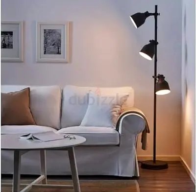 Three-Head Adjustable Black Floor Lamp — Standing Reading Light