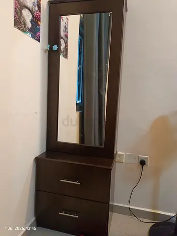 Elegant Dressing Table with Mirror  Storage Cabinet – Excellent Condition | AED 250 (Negotiable)