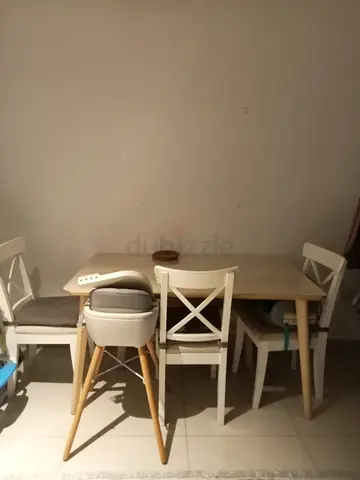 IKEA LISABO Wooden dining table with 4 chairs and NORRAKER bench- light wood finish
