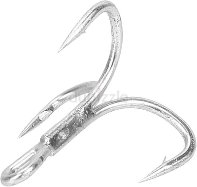 Fishing Hooks, Fishing Hook Sharpened Barbed High Strength Metal Treble Hooks Fishhook (10pcs*1/0#)