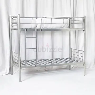 Metal Bunk Bed - Silver Double Deck Frame with medical with maatrrss medical good quality