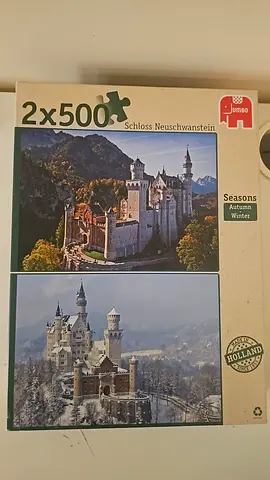 Jumbo 2x500pcs Neuschwanstein Castle Jigsaw Puzzles (Autumn  Winter)