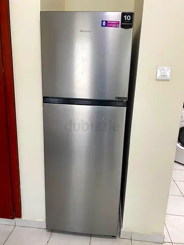 Hisense 2-Door Stainless Steel Fridge - Good Condition