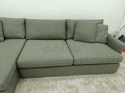 Expensive quality crate and barrel lounge Deep lshape sofa