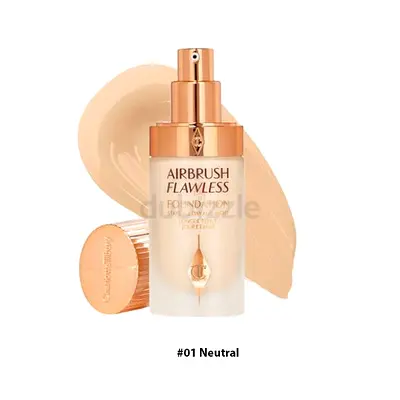 Charlotte Tilbury Airbrush Flawless Foundation – 1 Neutral | Full Coverage Long-Wear Foundation | 30