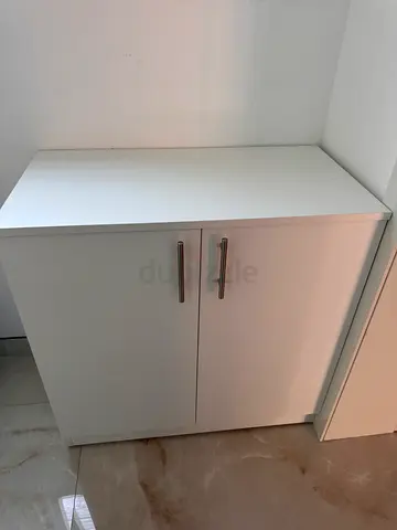 White 2-Door Storage Cabinet - Compact and Clean
