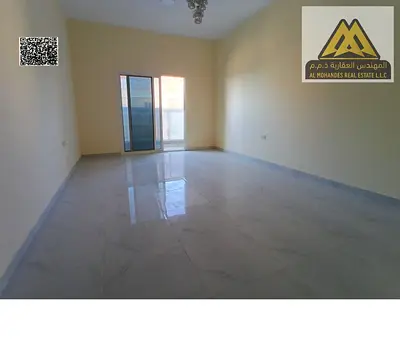1-bedroom apartment in Al Jurf Industrial 3, master bedroom, 2 bathrooms, balcony. AED 32K yearly, 6 payments, on main road, prime location, close to
