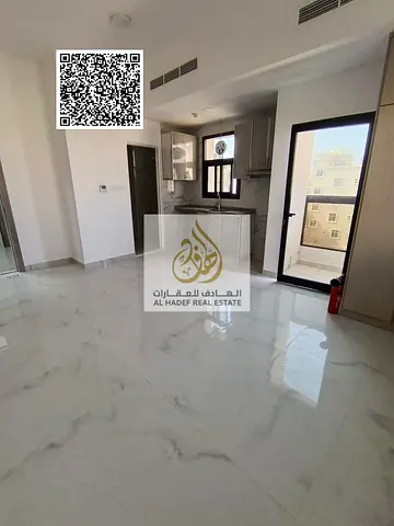 Studio apartment for annual rent with balcony, first occupancy, super deluxe finishing