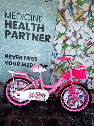 Childrens Pink 20 Bicycle and Basket - Good Condition
