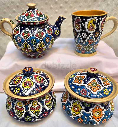MAJESTIC BRAND NEW TURKISH HANDMADE 4 PC TEA SET FOR SALE.