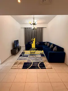 Luxury one-bedroom apartment with a balcony and open views. Ajman, Al Rashidiya 3. Fully furnished,
