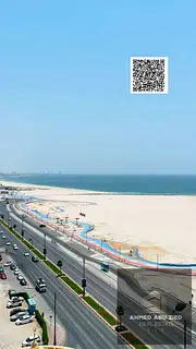1BR hall for annual rent on Ajman Corniche with a full open Corniche view. Large kitchen, 2 bathroom
