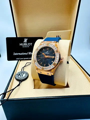 Hublot ladies quartz watch with gemstones
