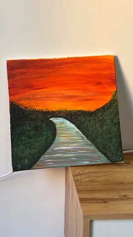 Original Landscape Painting - Sunset River on Canvas