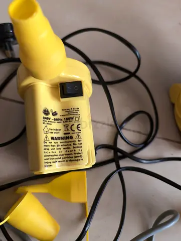 Portable electric air pump for inflatables (compact, yellow)