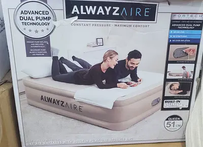 Bestway Queen Airbed with AC Pump 203x152x51 - Elevated Queen Bed with Built-In Pump