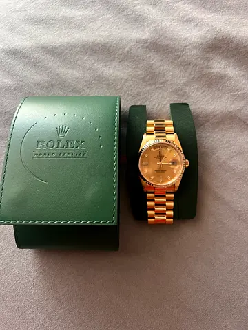 Rolex day-date mens watch 18238 with diamond dial and Rolex warranty