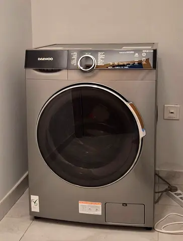 Original: AED 1,885 Daewoo Front Load Washing Machine - Grey, with one more year warranty