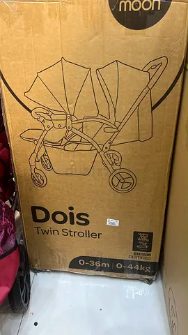 Moon Dois Twin Stroller (New in Box) - For 0-36m, 0-44kg