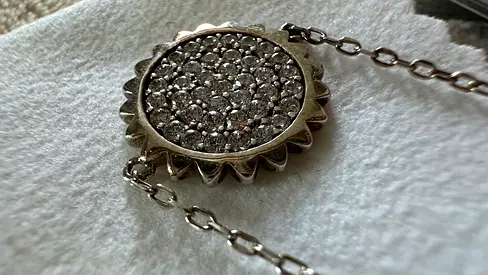 Samual B Silver bracelet circular pave charm