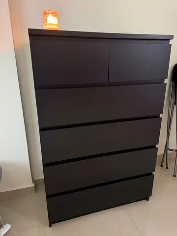 Ikea Hemnes 6-drawer Tall Chest - Dark Brown, Good Condition, 2 ps-300drh