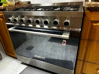 Stainless Steel 5-Burner Gas Range with Oven - Good Working Condition