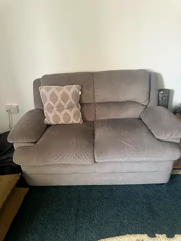 Comfortable 2 +2Seater Grey Velvet Sofa