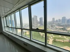 Semi-partitioned office for annual rent in Al Majaz 2, Sharjah. Direct view of Al Majaz Park, free A