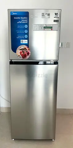 Midea 2-Door Stainless Steel Refrigerator - Almost New