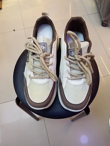 Beige Brown Casual Mens Sneakers, Size Unknown - Lightly Used