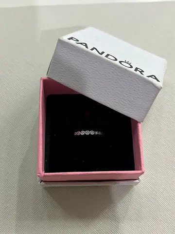 Pandora sterling silver cubic zirconia ring - size 48. US 5, good condition