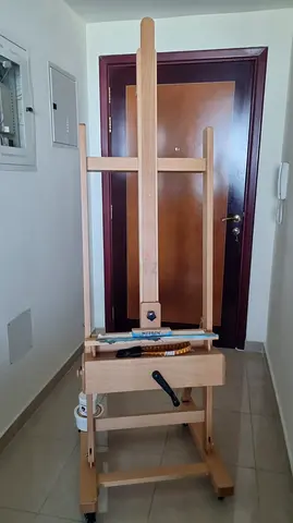 Sturdy Wooden Studio Easel with Storage Drawer