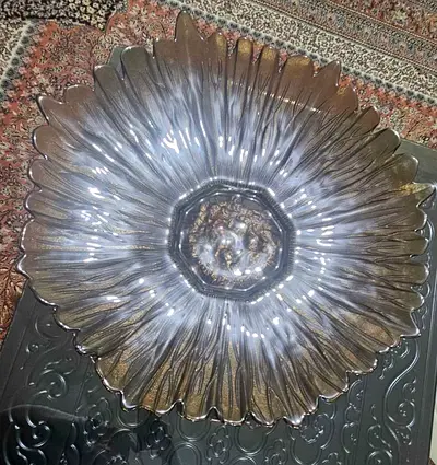 Large Decorative Glass Serving Platter