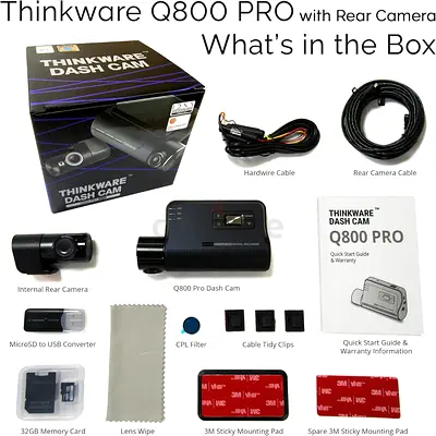 Q800 Thinkware Dash camera extension cable and mounting kit (long USB/RCA cable set)