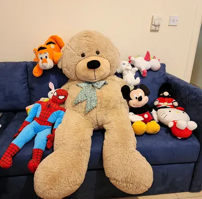 Large Plush Teddy Bear with Assorted Stuffed Toys Collection (Mickey, Spiderman, Hello Kitty, More)